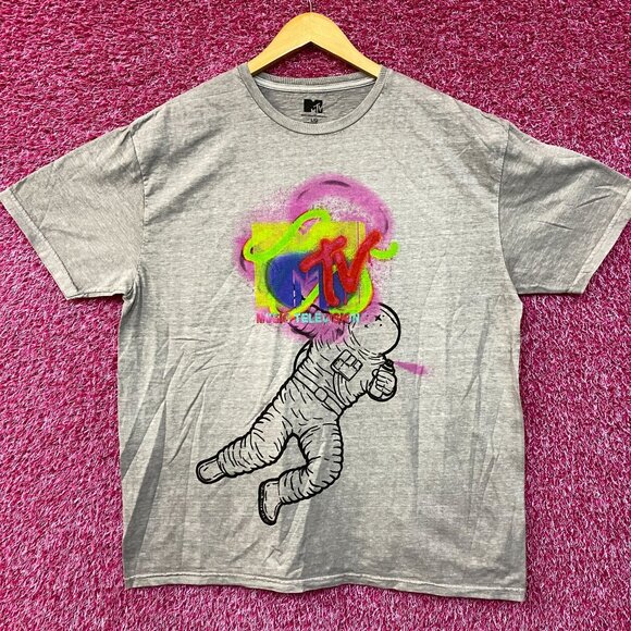 MTV Astronaut Moon Man Trophy Poster T-Shirt Large - Picture 1 of 4